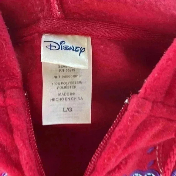 Disney lovers. This red Mickey Mouse fleece, front zipper hooded jacket. - Picture 2 of 8